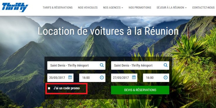 location voiture reunion : code promo Thrifty Reunion
